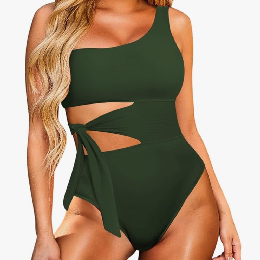 Viottiset Green one shoulder swimsuit, one piece